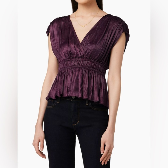 Lightly used JOE'S JEANS the lea lame sleeveless top in Zinfandel M - Picture 1 of 9